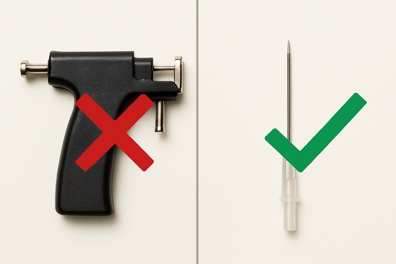 Piercing Guns vs. Needle Piercing: Why Needles Are the Only Safe Choice