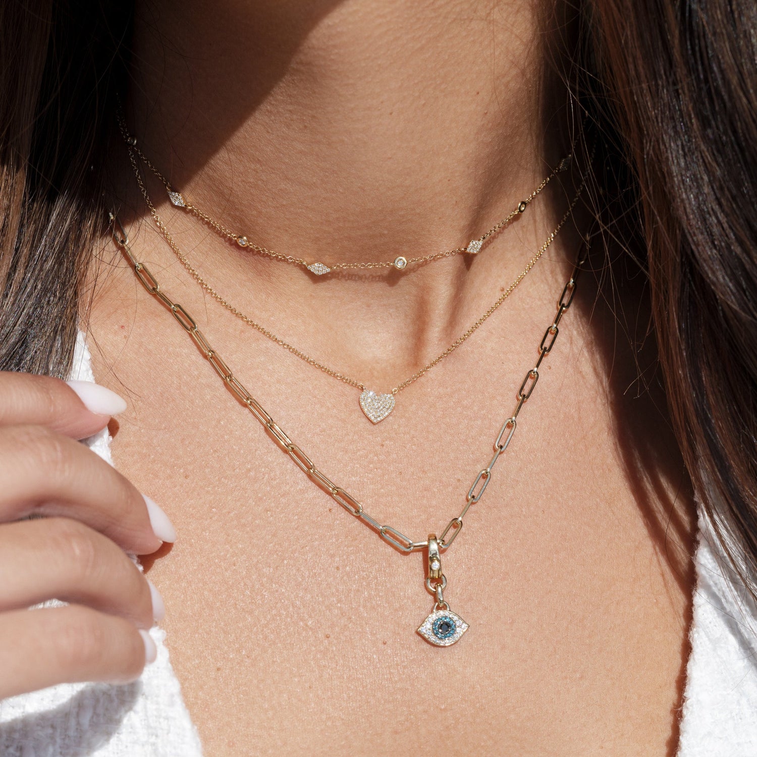 NEW】Diamond motif necklace-