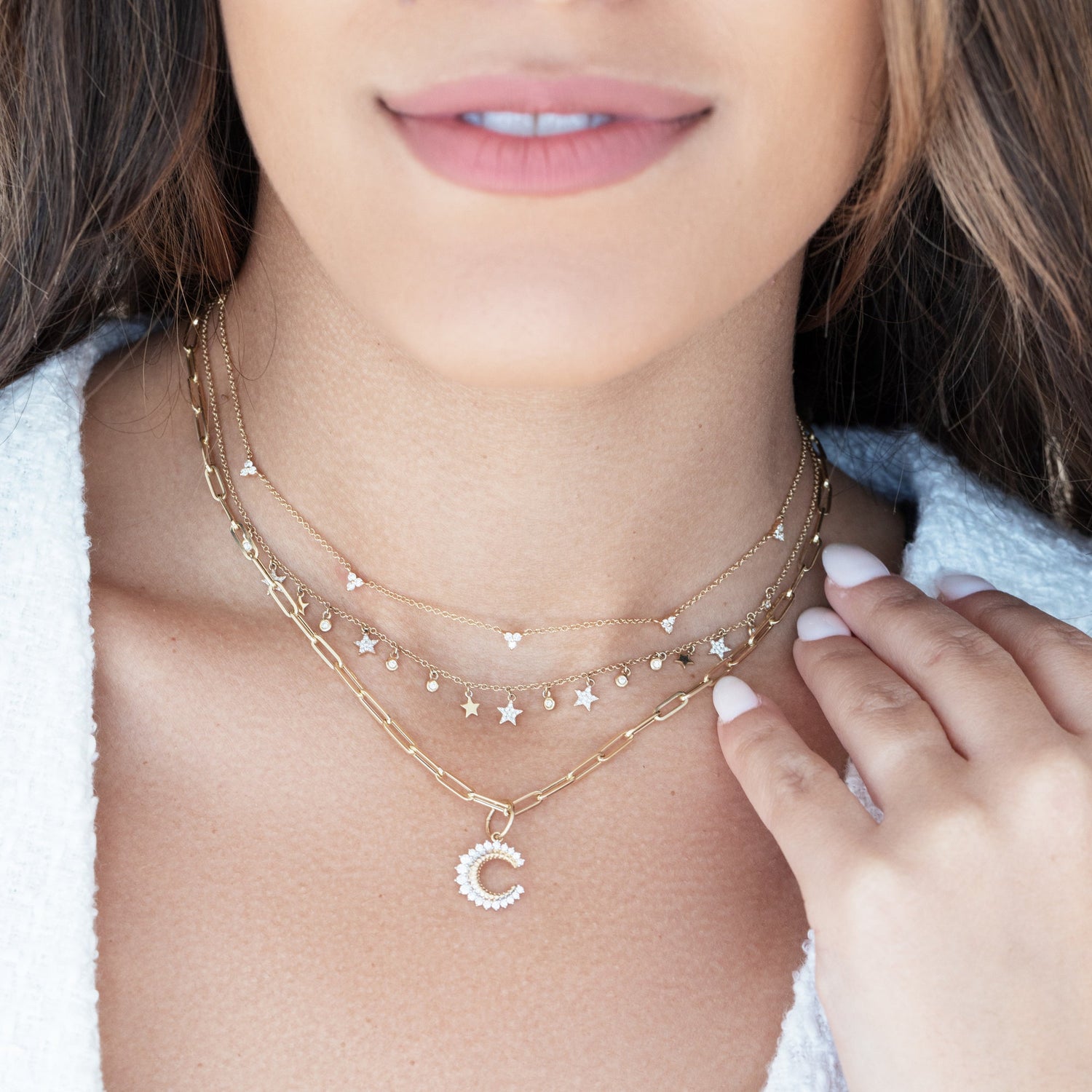 5 Diamond Trinity Station Necklace – Ali Weiss Jewelry