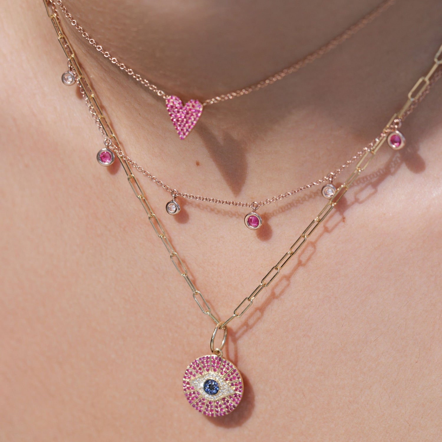 Small Precious Stone Evil Eye Charm – Ali Weiss Jewelry