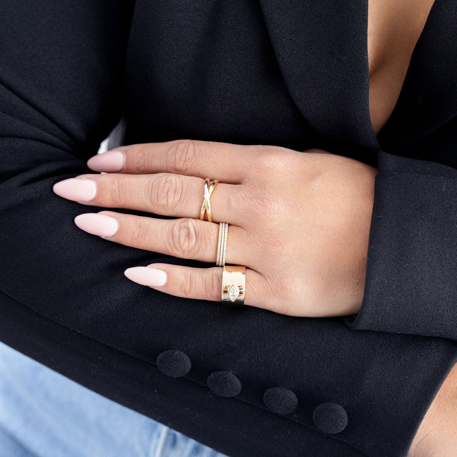 Thick gold clearance ring band