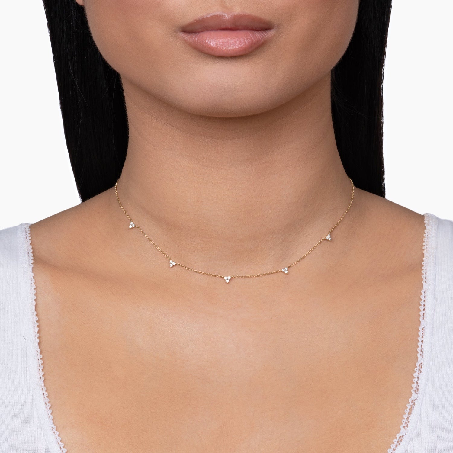 5 Diamond Trinity Station Necklace – Ali Weiss Jewelry