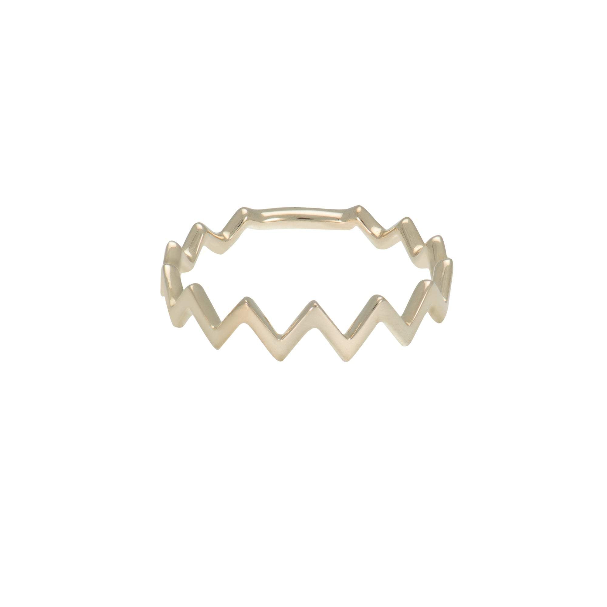 Solid Yellow Gold Stackable Twisted Zigzag Ring – NORM JEWELS
