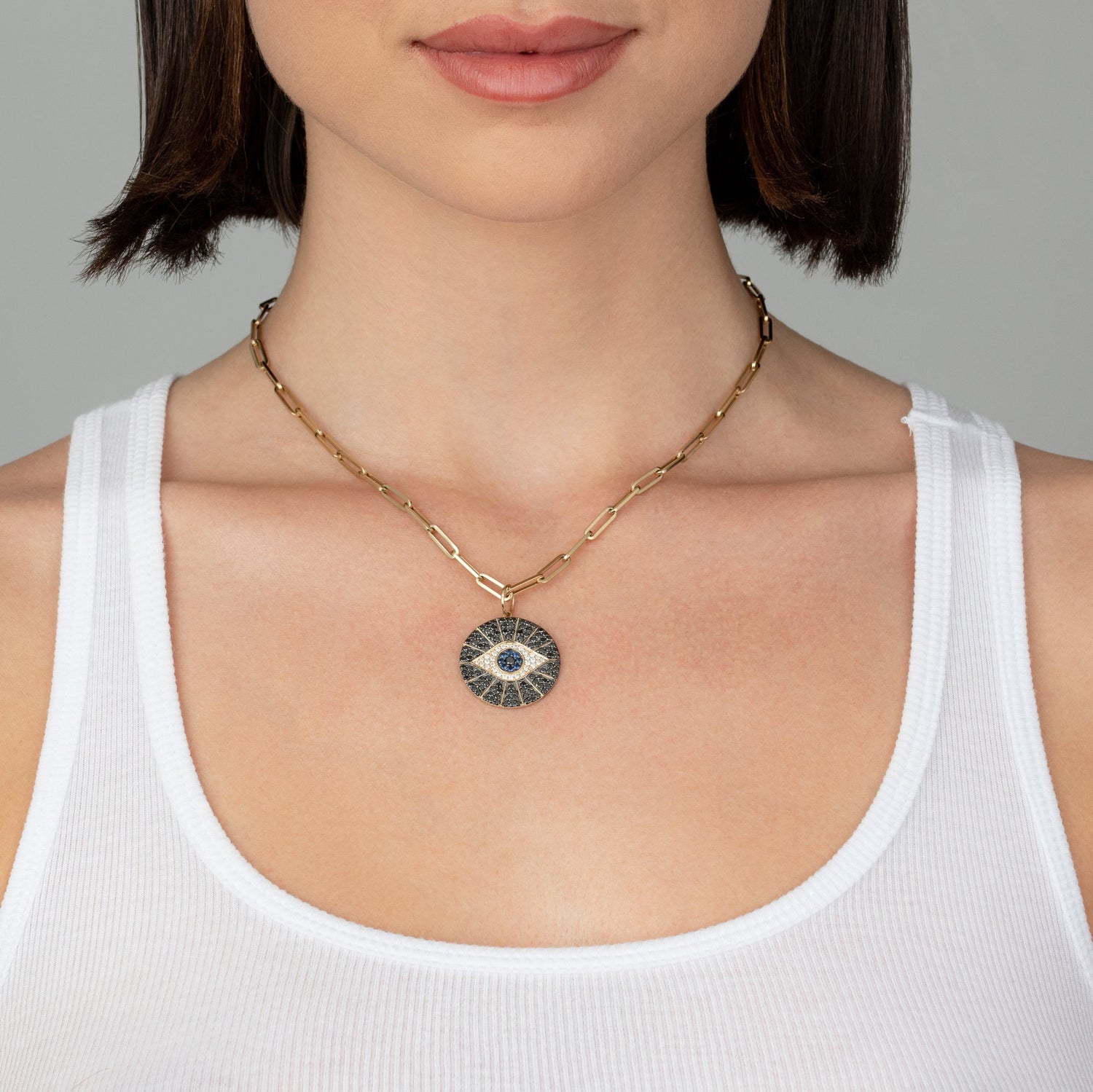 Black diamond evil eye necklace discount