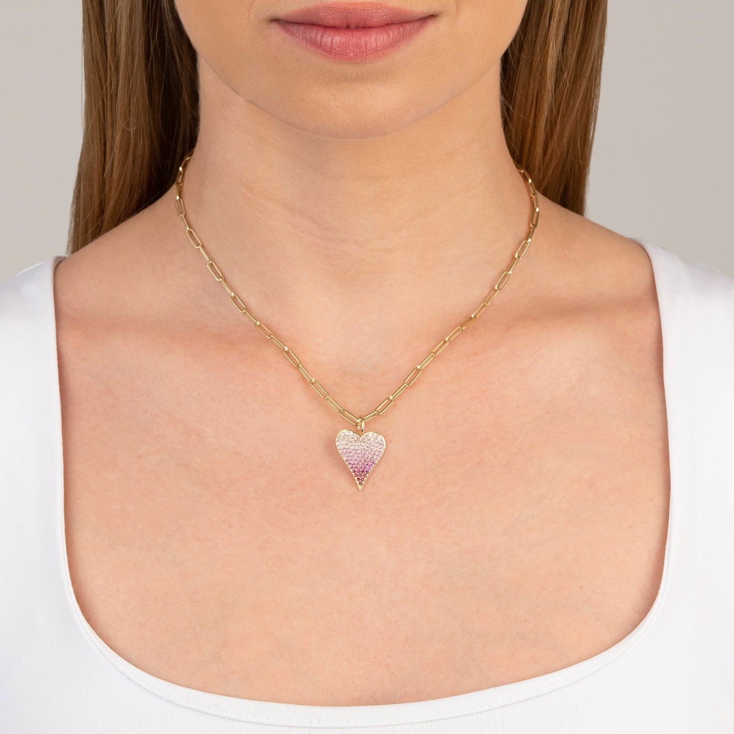 Ombre Pink Sapphire Necklace