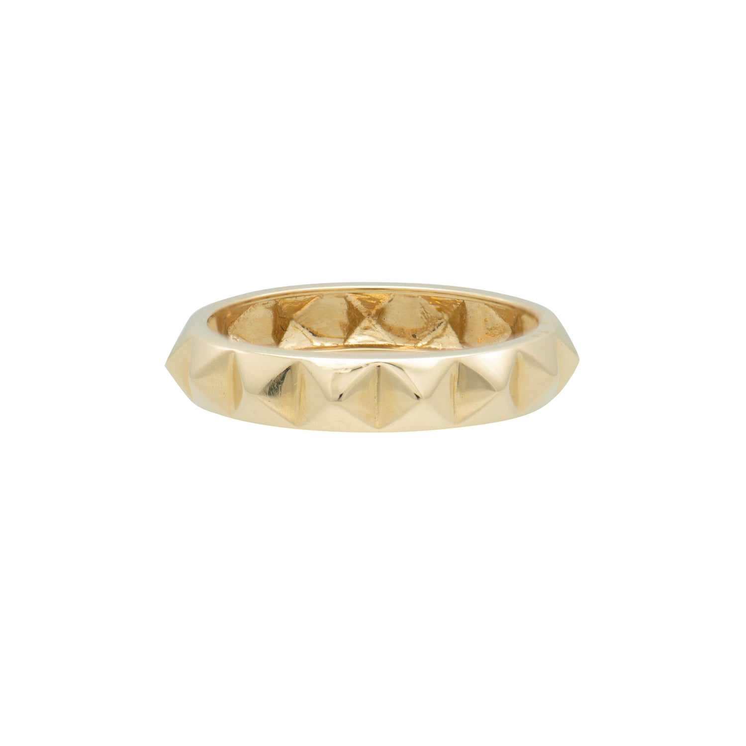 Diamond & Gold Pyramid Double Ring - Nuha Jewelers
