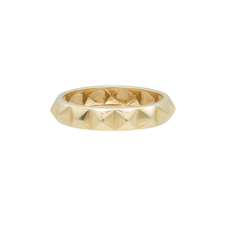 Pyramid Ring with Diamonds in 18K Yellow Gold - M. Flynn