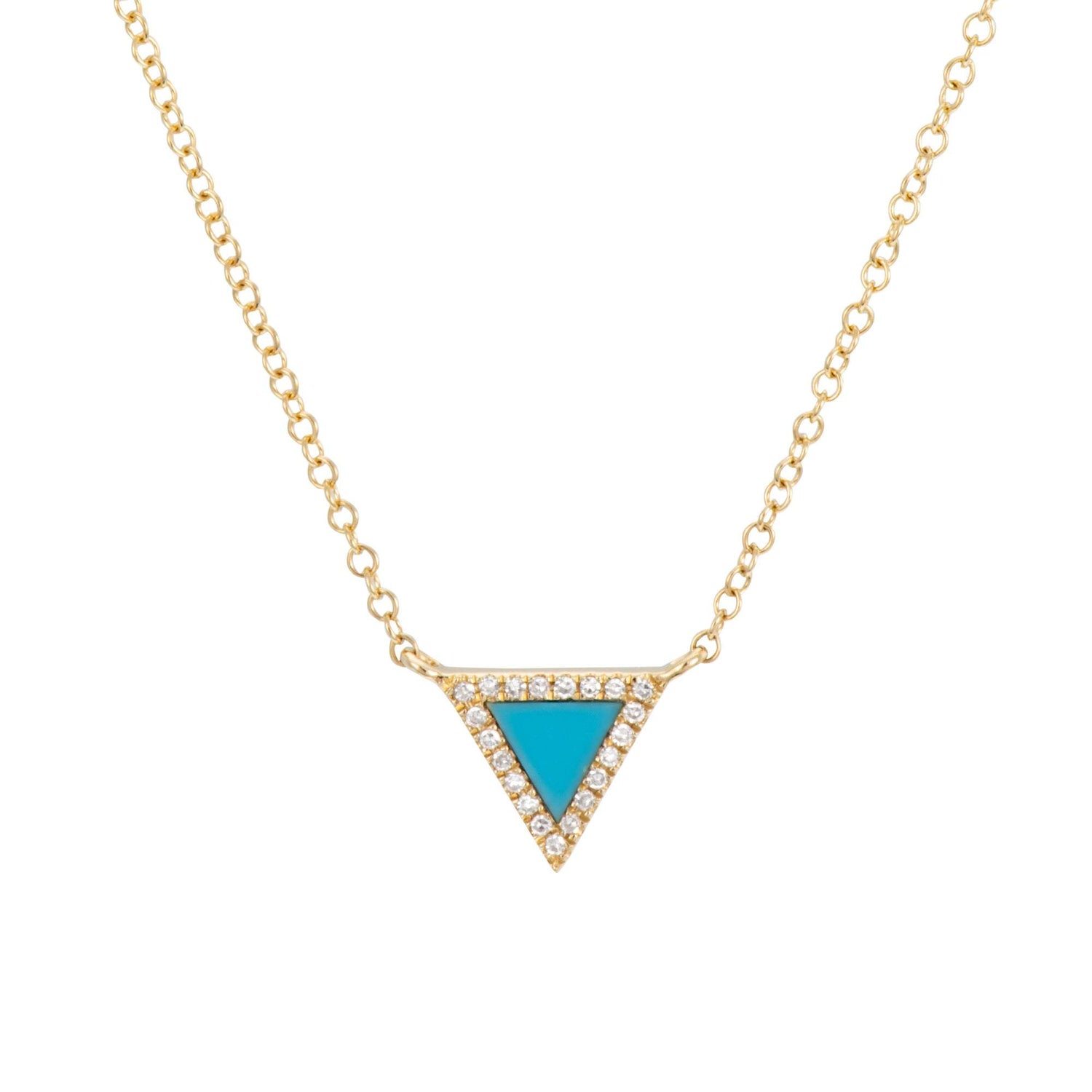 Diamond Triangle Necklace / 14k Gold / Two Tone Gold / Fine Jewelry /  Dainty Pendant / Minimalist Necklace / Celestial Jewelry / Pendant - Etsy