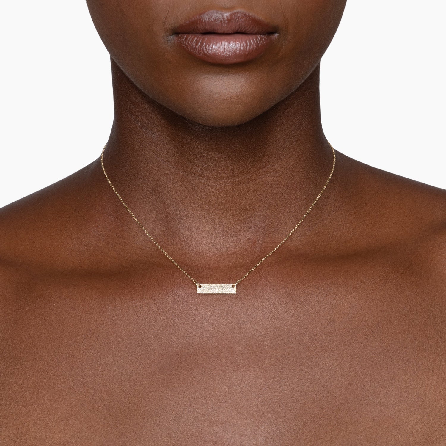 シンプルフェミニン【leah alexandra】PAVE BAR NECKLACE Pave Bar Necklace