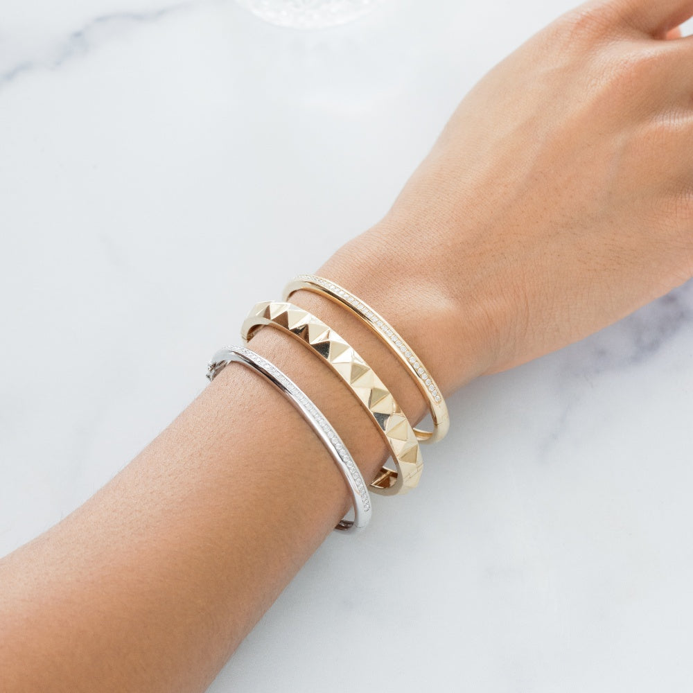 Thick Gold Pyramid Bangle – Ali Weiss Jewelry