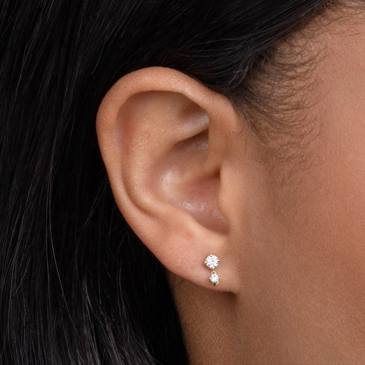Diamond Stud With Diamond Drop – Ali Weiss Jewelry