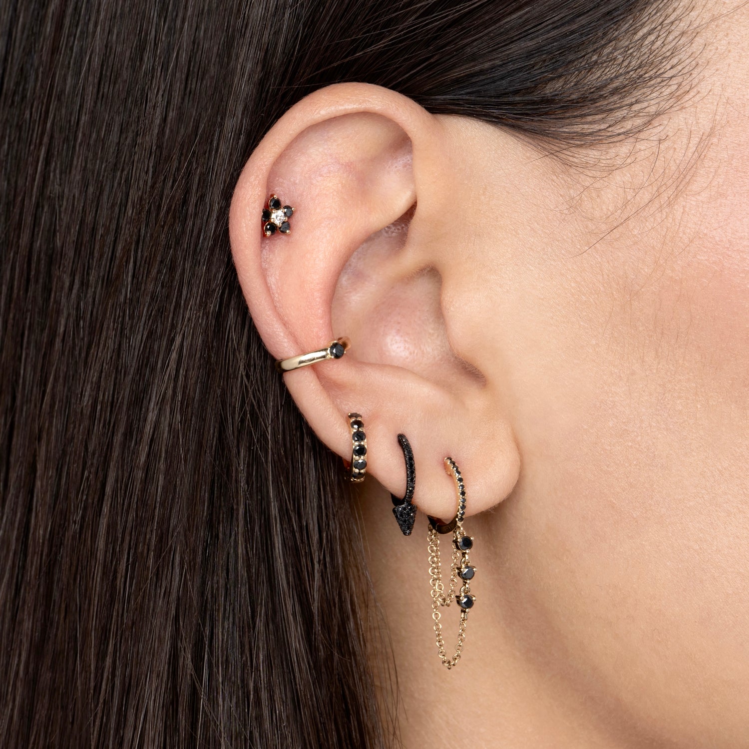 Gold Ear Cuff With Single Diamond – Ali Weiss Jewelry