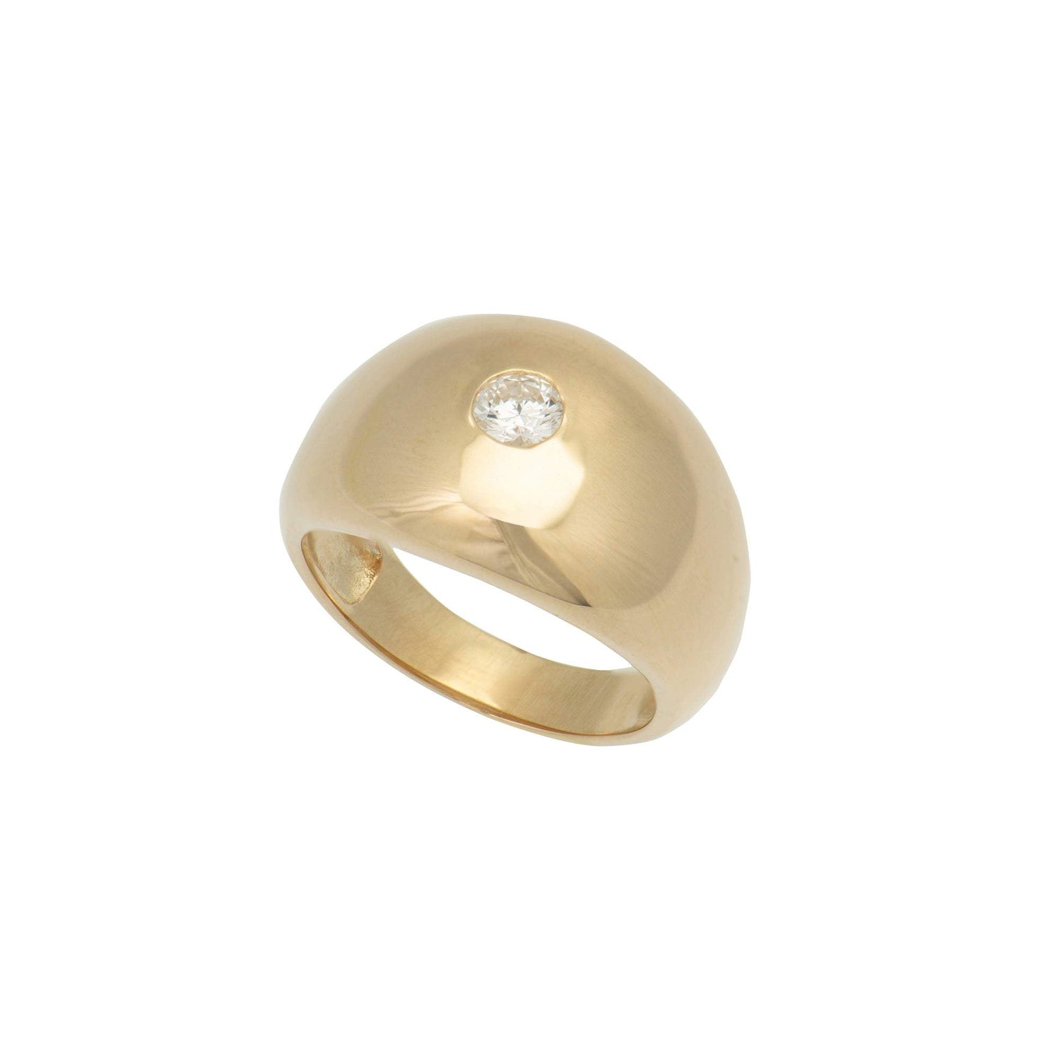 Solid 14k Gold Dome Ring - Chunky Ring - 14k Solid Yellow Gold White Gold  Rings | eBay